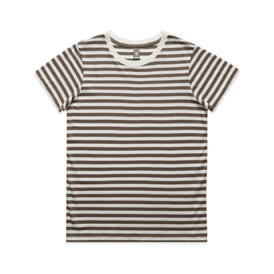 Wo's Maple Stripe Tee 4037 - Natural/Walnut