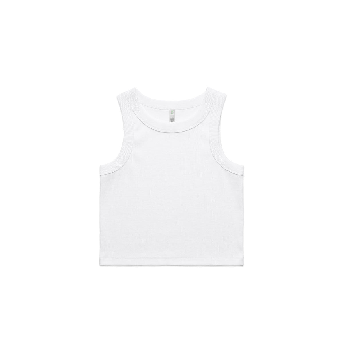 Wo's Organic Rib Crop Tank 4064G - White