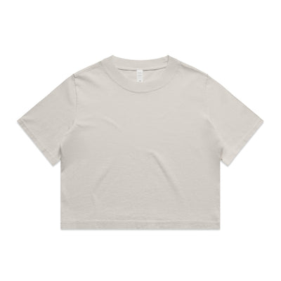 Wo's Heavy Faded Crop Tee 4089 - Faded Bone