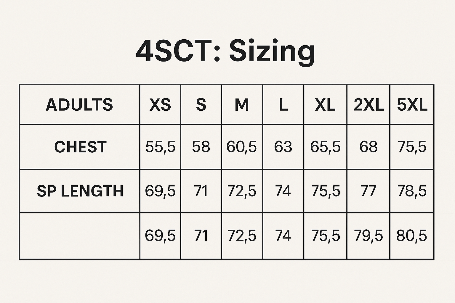 Bobbin Contrast Scrubs Top size chart