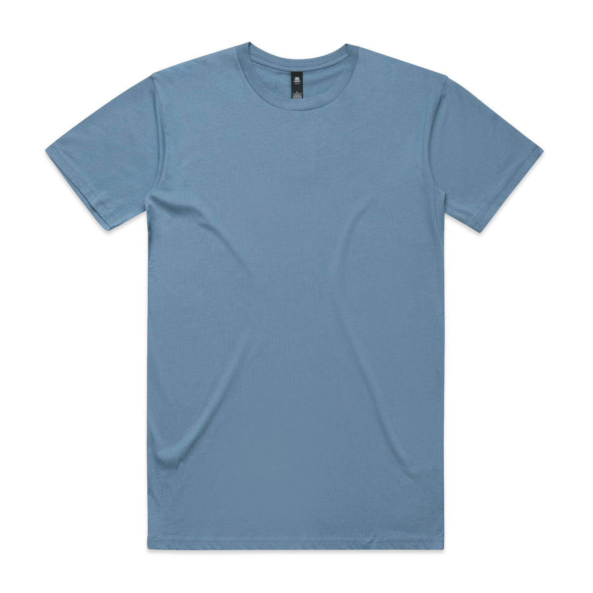 A soft blue crew neck planett staple tee made of smooth lightweight fabric perfect for workwear uniforms
