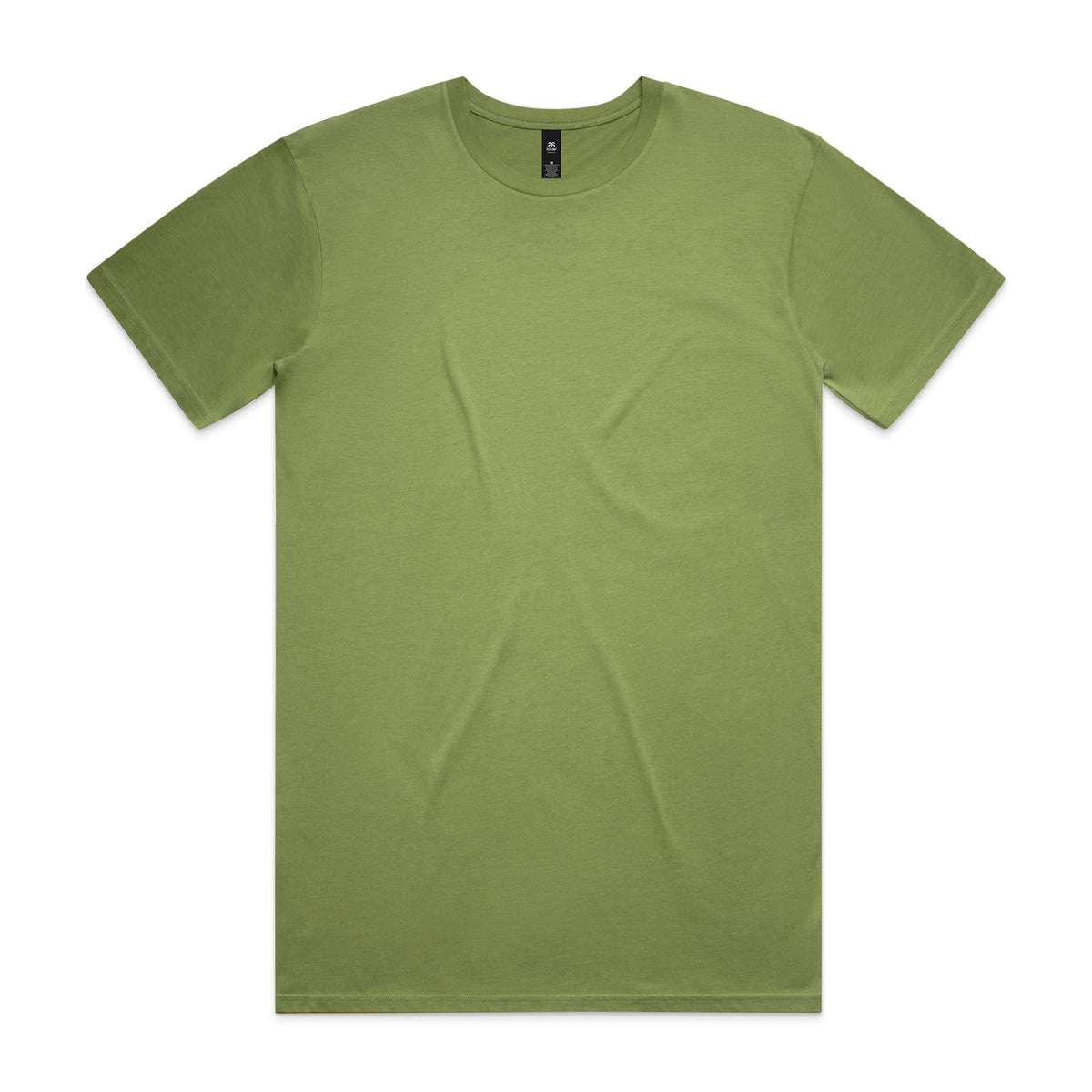 Plain olive green short-sleeved planett staple tee with crew neck and subtle wrinkles ideal for workwear uniforms