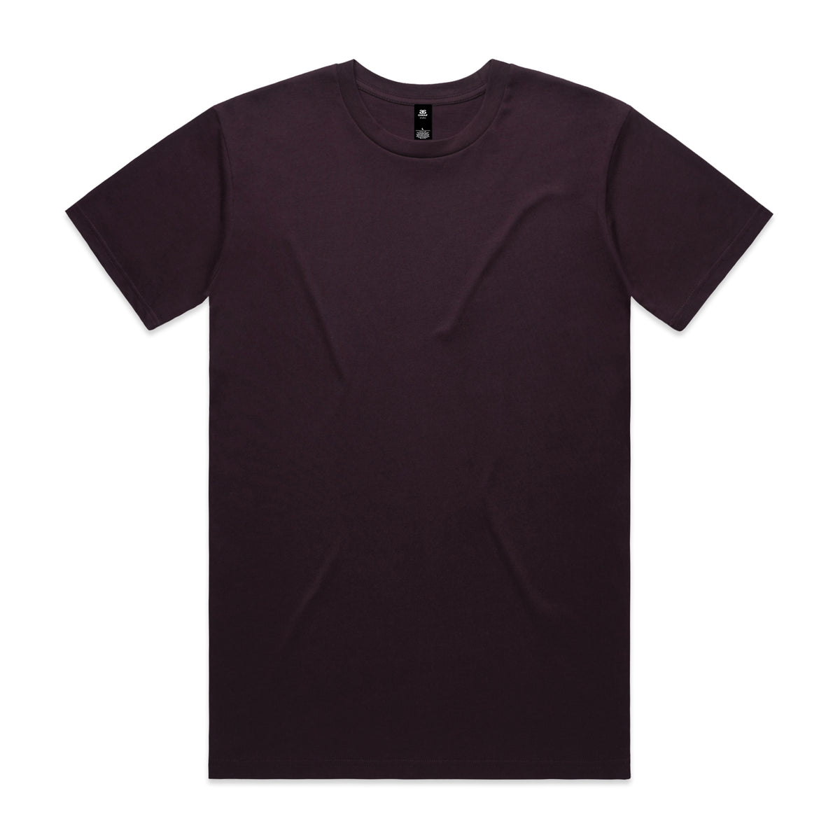 Dark burgundy planett staple tee with short sleeves and crew neck, perfect for uniforms and workwear basics