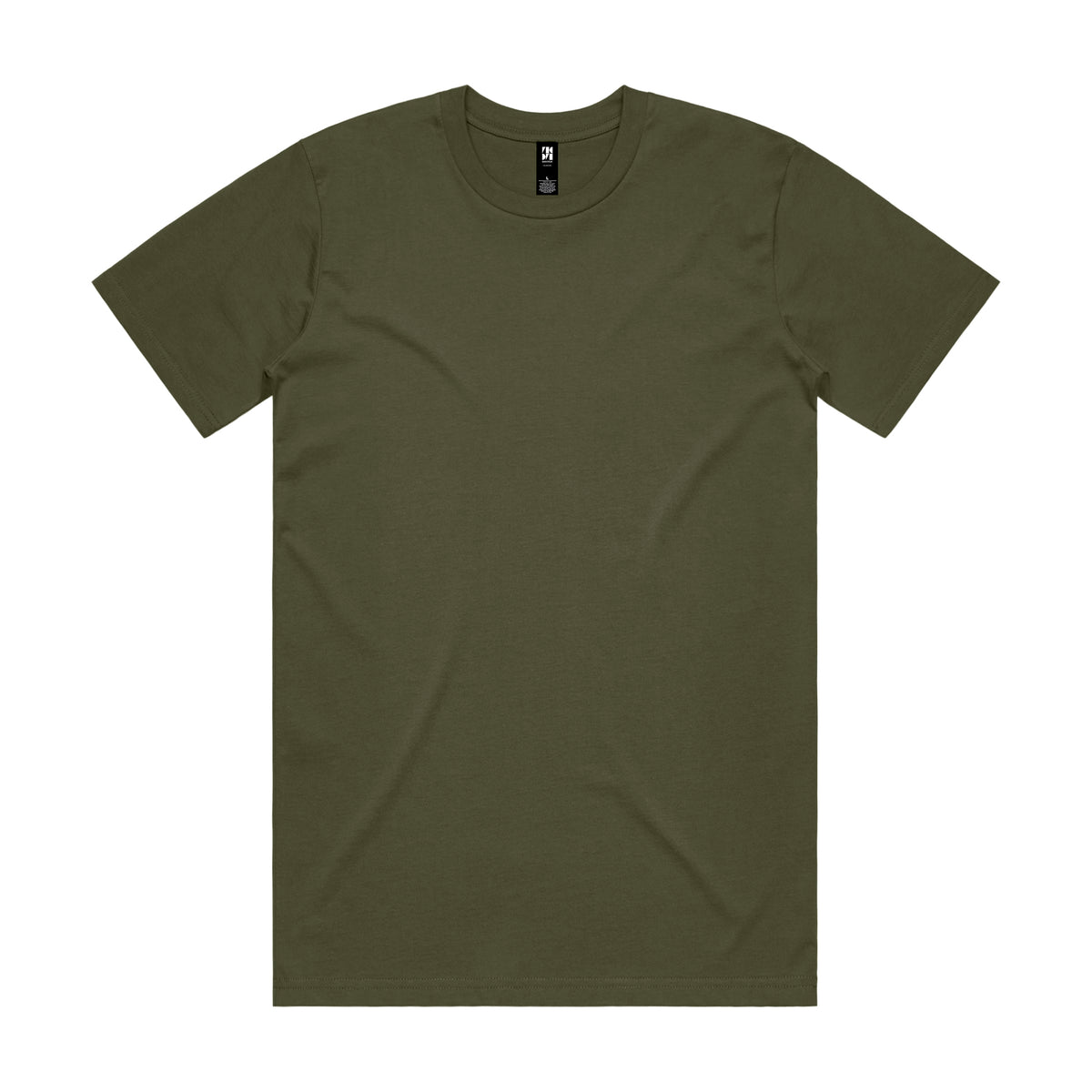 Classic heavyweight olive green short-sleeved crew neck t-shirt perfect for durable uniforms and workwear essentials