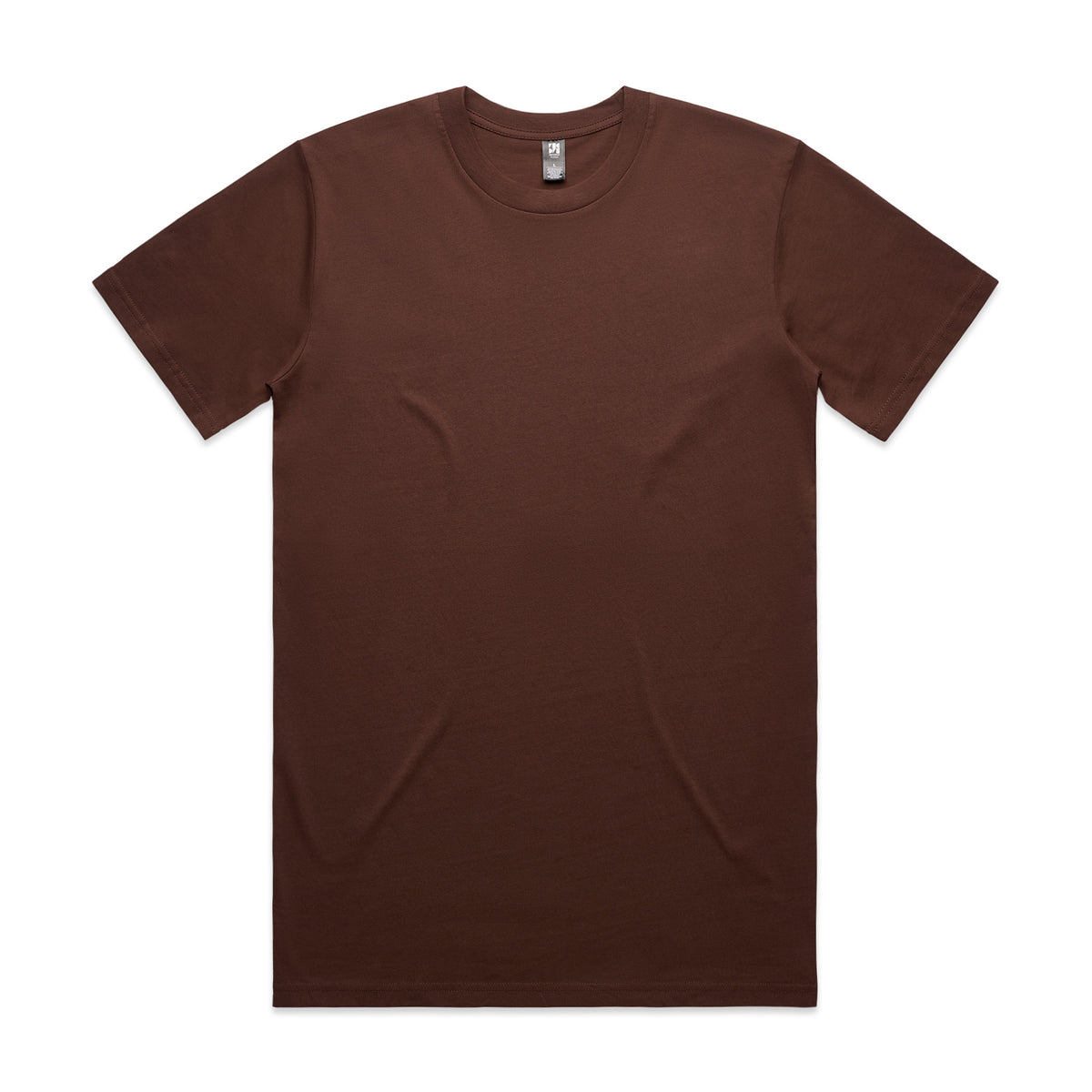 Classic heavyweight plain brown cotton t-shirt with crew neck and short sleeves ideal for workwear uniforms