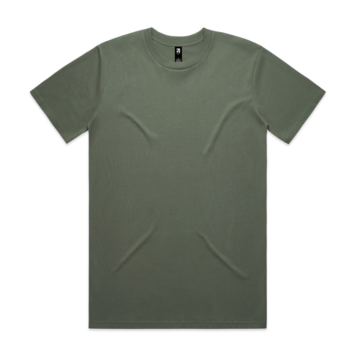 Classic heavyweight olive green short-sleeved crew neck t-shirt with subtle texture perfect for workwear uniforms