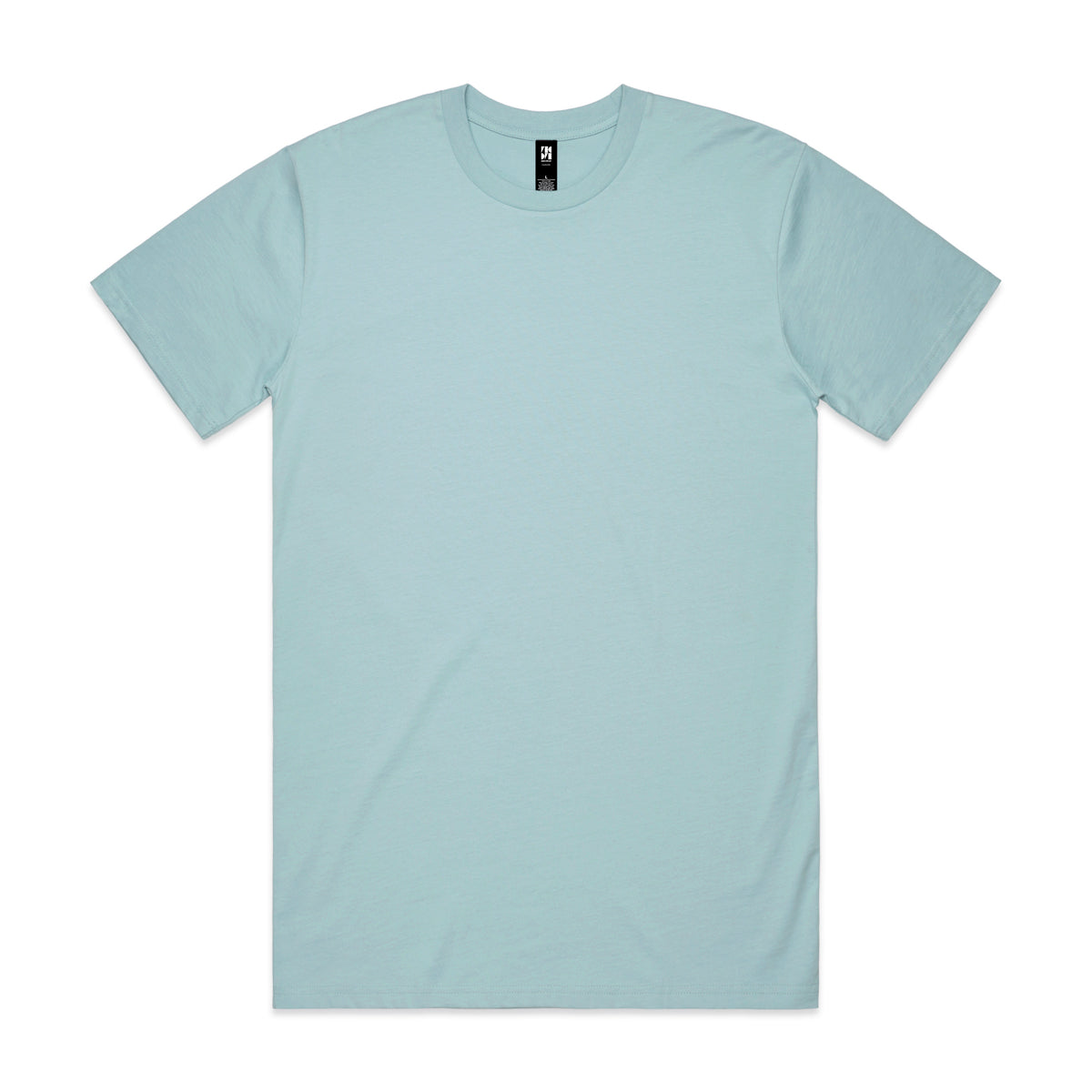 Classic heavyweight light blue cotton t-shirt with crew neck and short sleeves ideal for uniforms and workwear