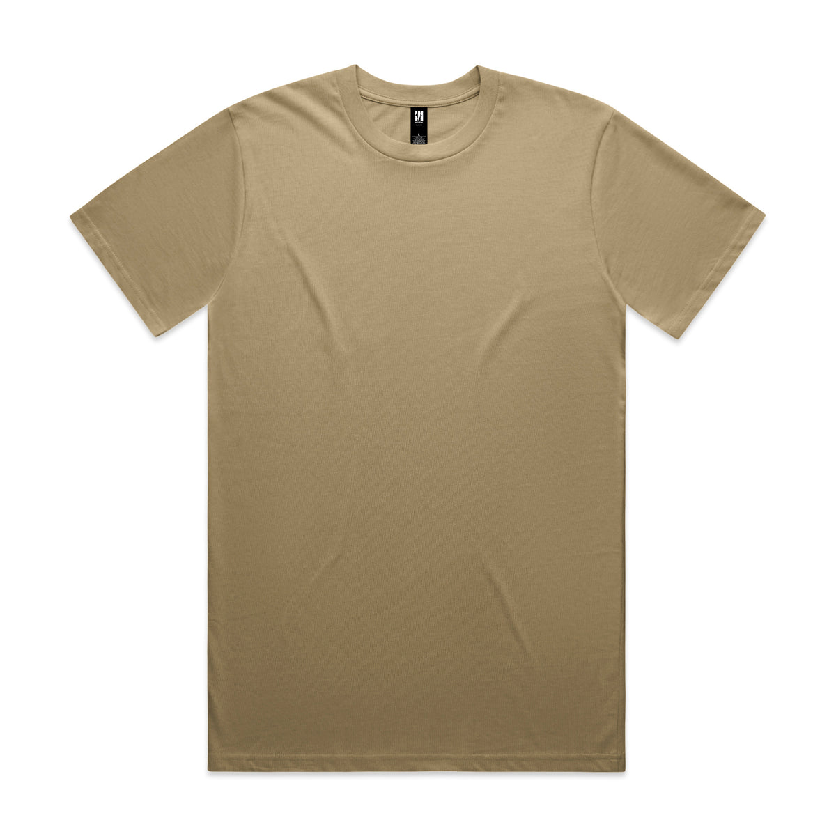 Beige classic heavyweight t-shirt with crew neck and subtle texture ideal for uniforms and workwear basics