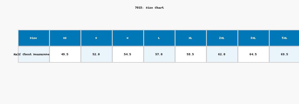 Cotton Traverse Polo size chart