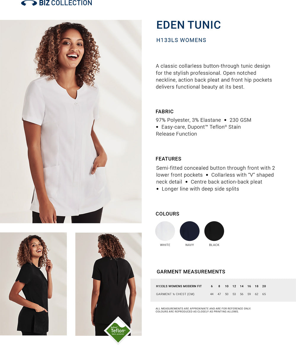 Womens Eden Tunic size chart