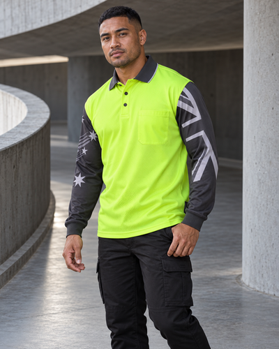 HiVis Southern Cross LS Polo