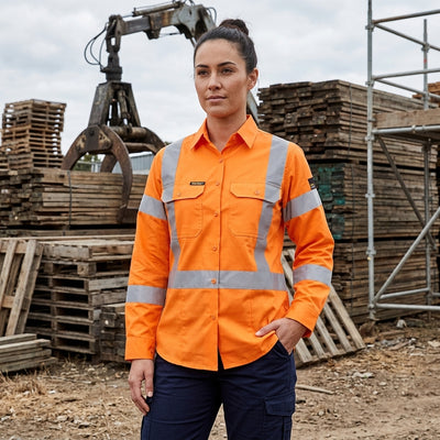 WorkCraft Ladies NSW RAIL Lightweight HiVis Shirt