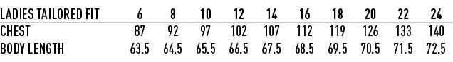 Ladies Gingham Roll Up SS Shirt size chart