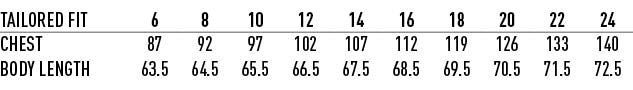 Ladies Multi-Tone Check 3Q Shirt size chart