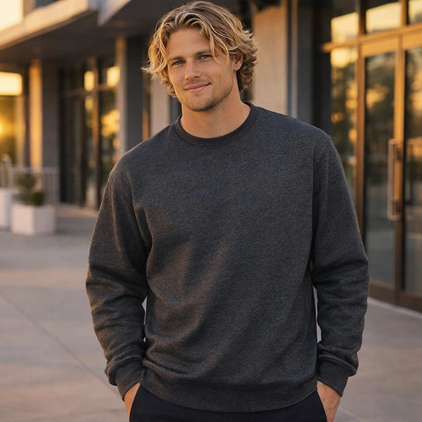 Men wearing workwear jumpers in Australia for uniforms and branded promotional apparel