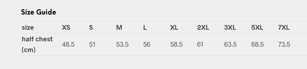 Bobby Polo size chart