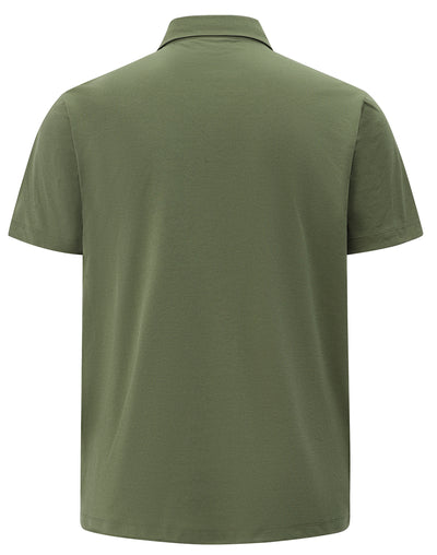 Green polo shirt on a white background