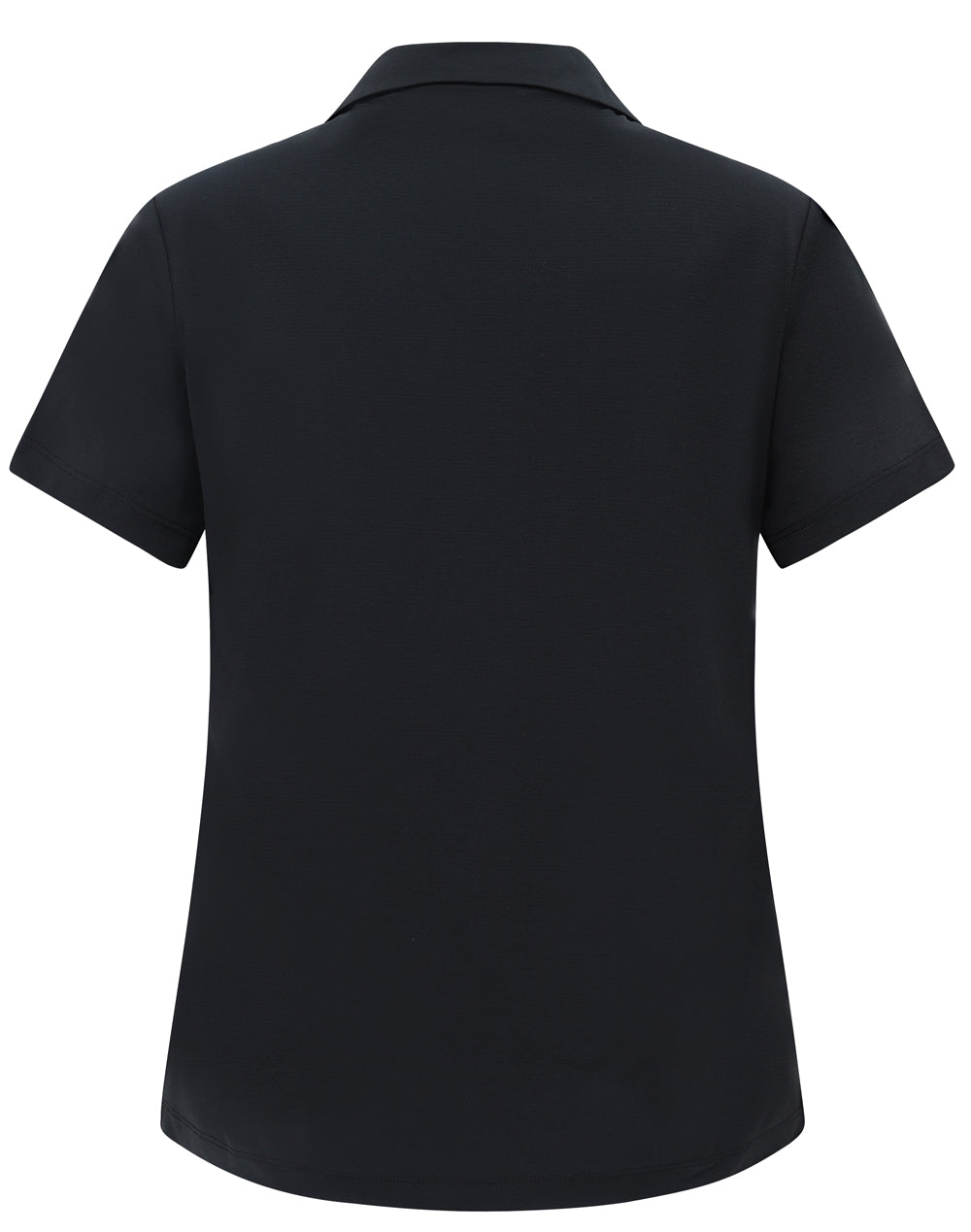 Black polo shirt on a white background