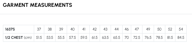 Westgarth Gingham SS Shirt size chart