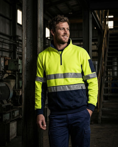 WorkCraft HiViz Half Zip Taped Pullover