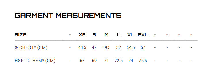 Womens Streetworx Tee Shirt size chart