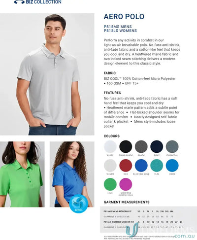 Aero Polo product details from Biz Collection Aero Polo mens polo shirt