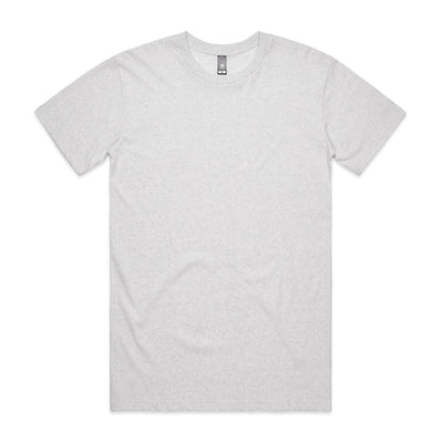 White crew neck t-shirt with short sleeves and a simple design.