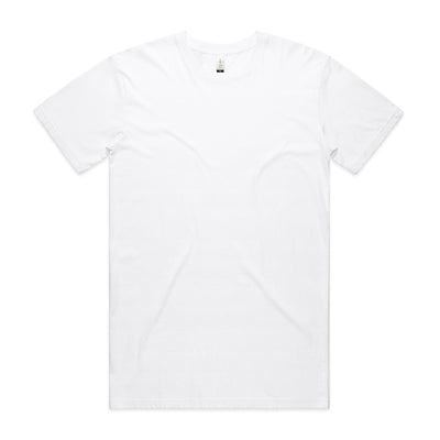 White plain t-shirt with short sleeves and crew neck.