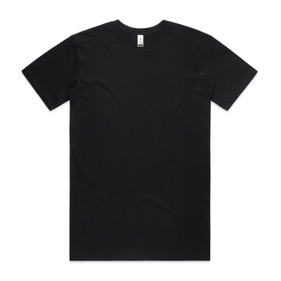 Black v-neck t-shirt with white tag