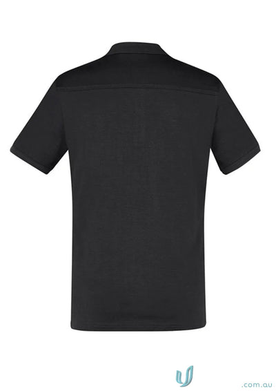 Black short-sleeved Aston Polo in cotton jersey knit from Biz Collection Aston
