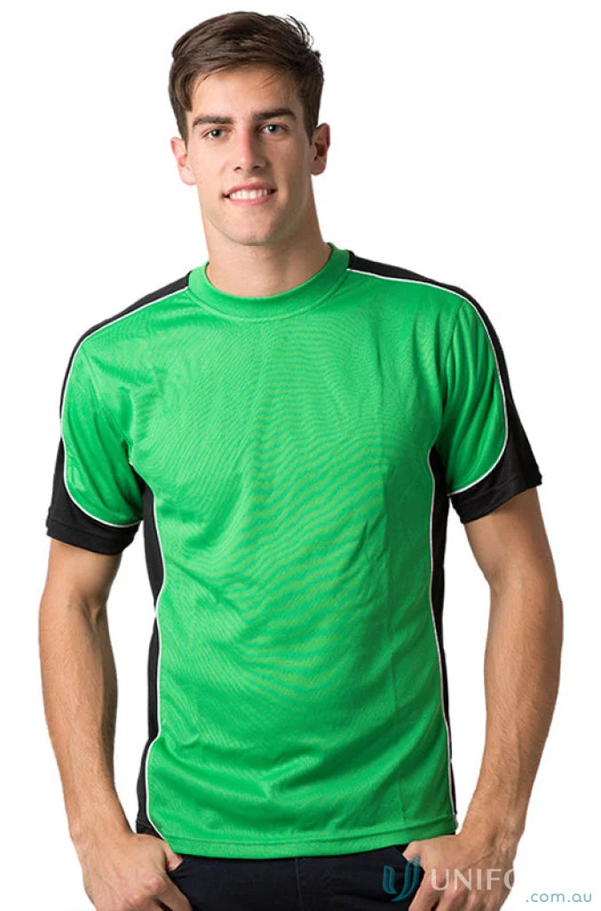 Auburn Kids Tee with cooldry moisture tech in green and black for comfy workouts
