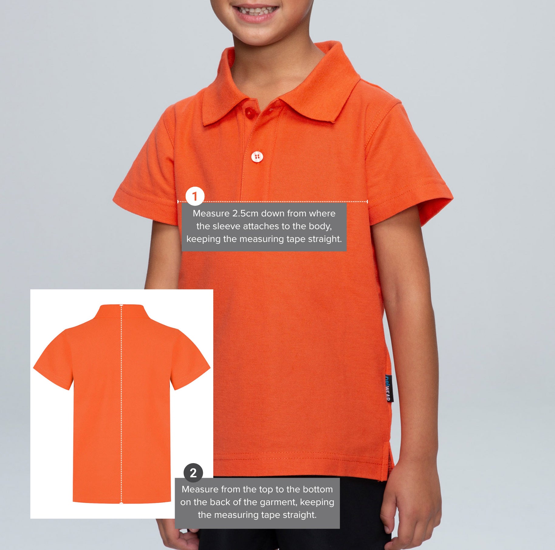 Kids Paterson Polo size chart