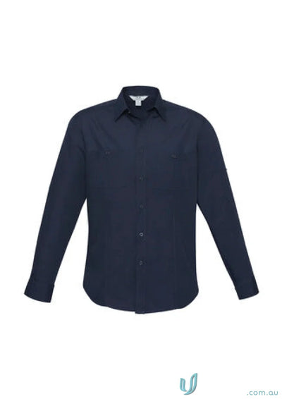 Navy blue Bondi Roll Up LS Shirt for a professional look and bondi long sleeve style