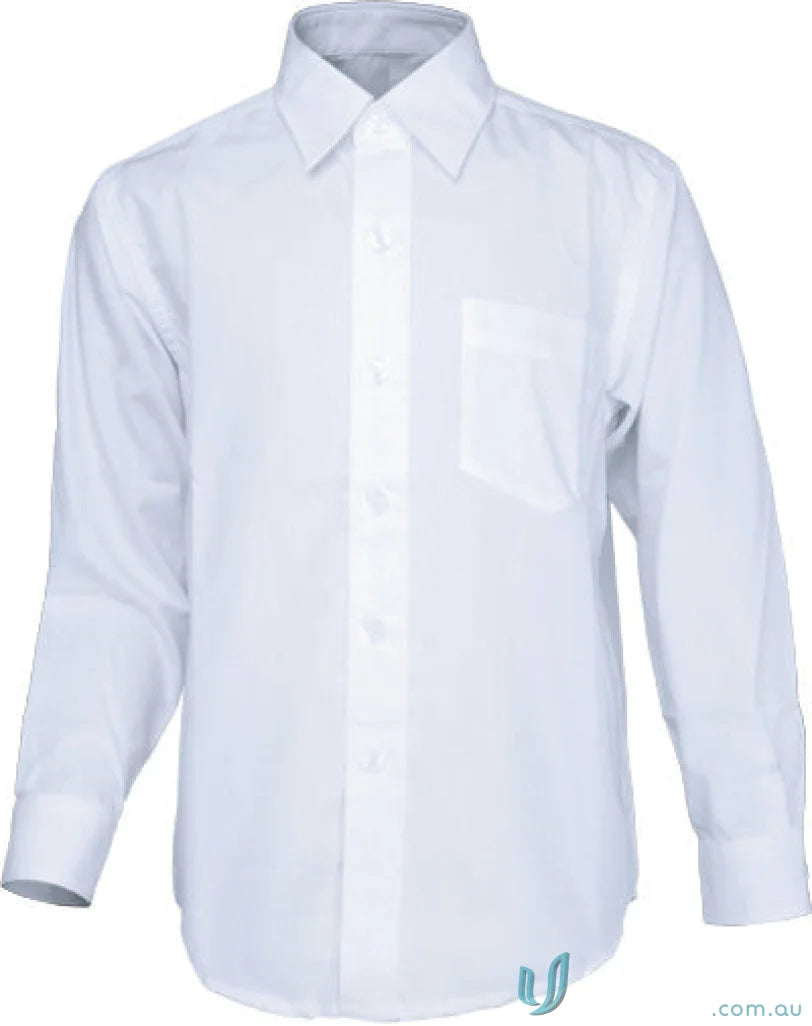 Bocini CS1310 Boys LS School Shirt in White