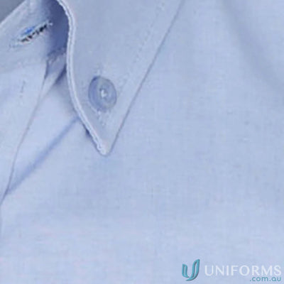 Light blue Bradford Fine Oxford LS Shirt with button-down collar made from silk protein