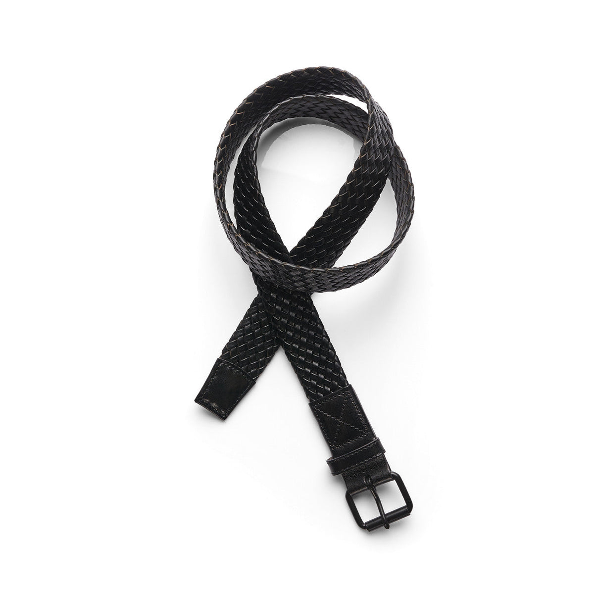 Braided Leather Belt 1405 - Black