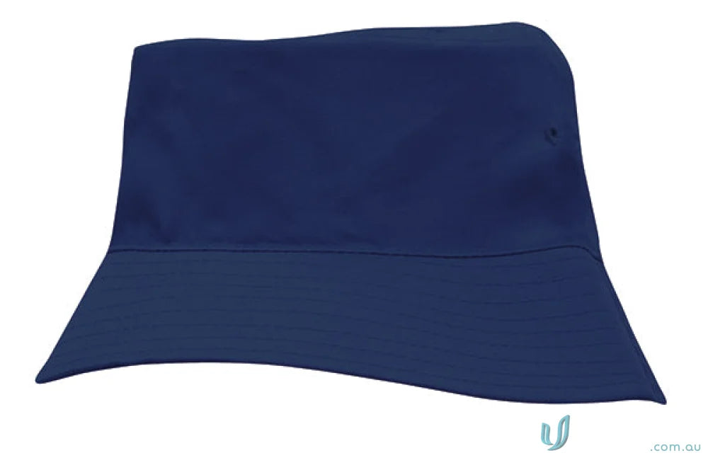 Navy blue bucket hat for kids, perfect for uniforms or workwear, see FAQ link