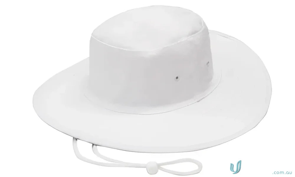 White sun hat with chin strap from Canvas Hat, perfect for uniforms and workwear FAQs