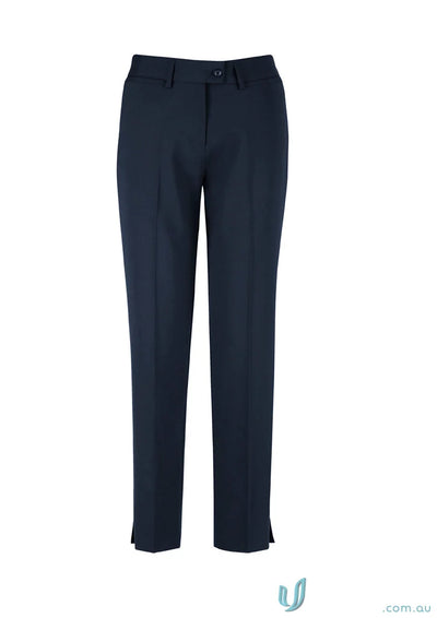 Navy blue comfort wool stretch slim leg pant for a stylish look
