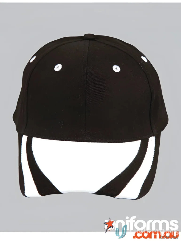 Black and white winning spirit contrast peak cap, stylish ch67 contrast peak cap