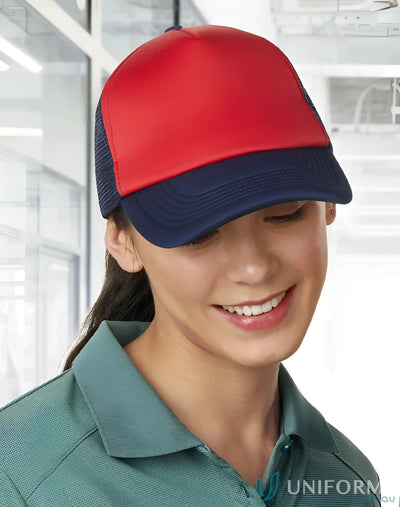 Two-tone trucker hat from Contrast Trucker Cap collection for winning spirit truckers