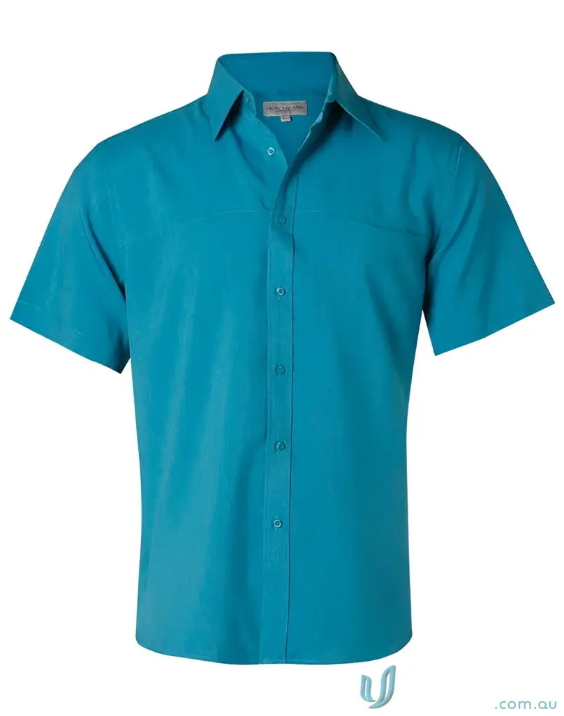 Turquoise m7600s mens cooldry short sleeve Winning Spirit Health Shirt