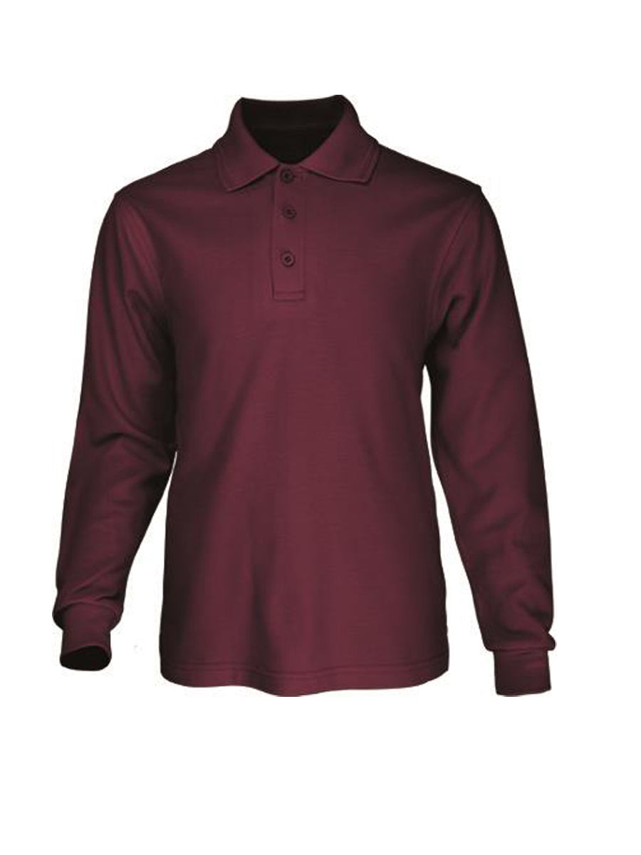 Bocini Unisex Adults Basic Long Sleeve Polo CP1401 - Maroon