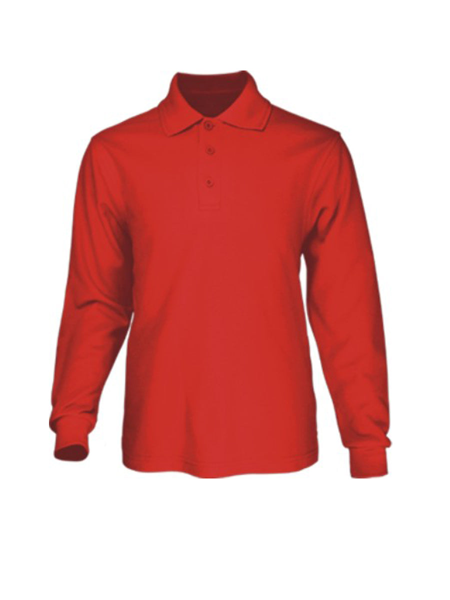 Bocini Unisex Adults Basic Long Sleeve Polo CP1401 - Red