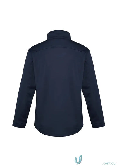 Navy blue mens softshell jacket j3880 with stand-up collar made from Biz Tech™ fabric