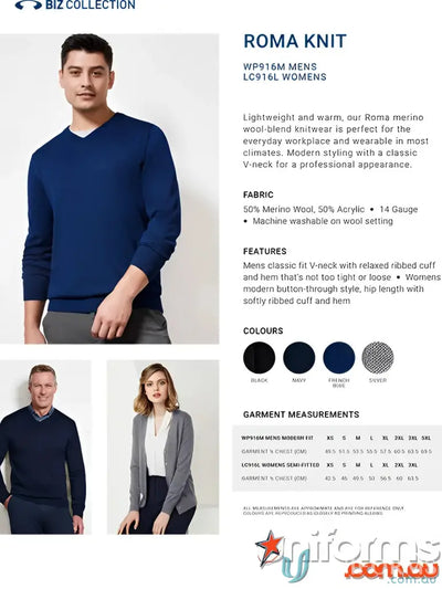 Roma knitwear ad for CSI EMB Knit Pullover from wp916m biz collection with relaxed ribbed cuffs