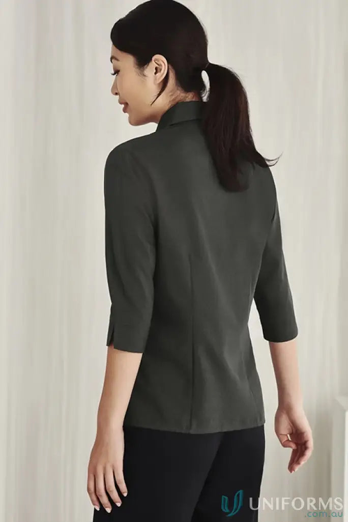Dark green LB3600 Biz Collection sleeve shirt in Biz ComfortCool performance fabric