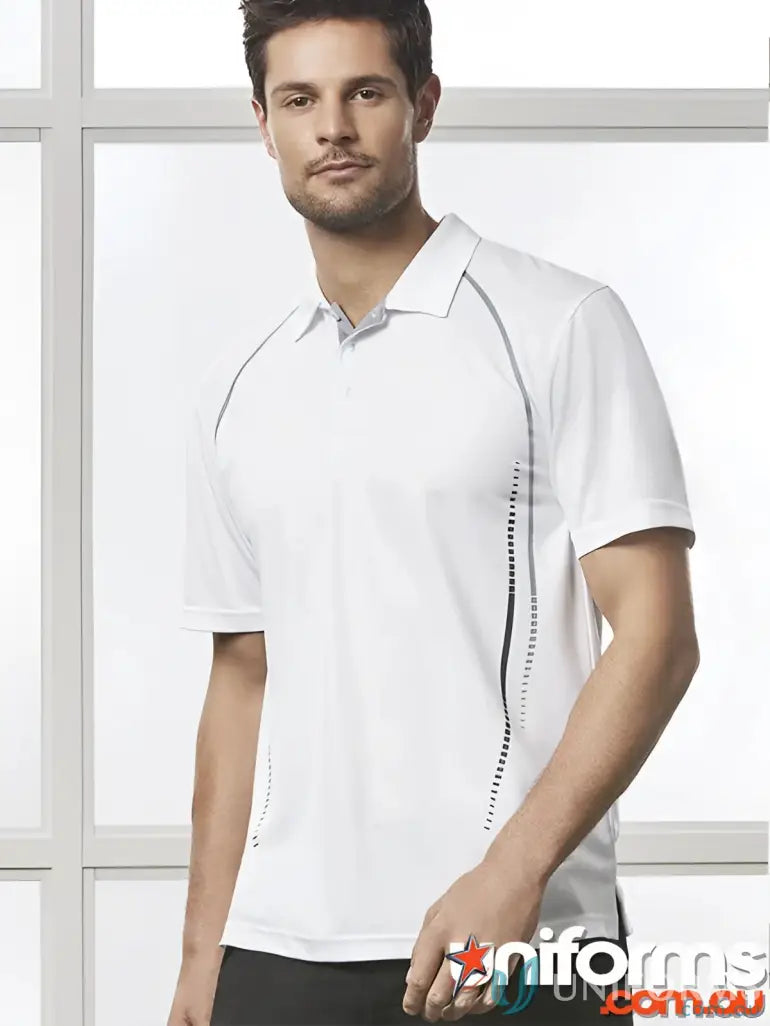 Mens cyber polo shirt with gray accents from Biz Collection Cyber p604ms