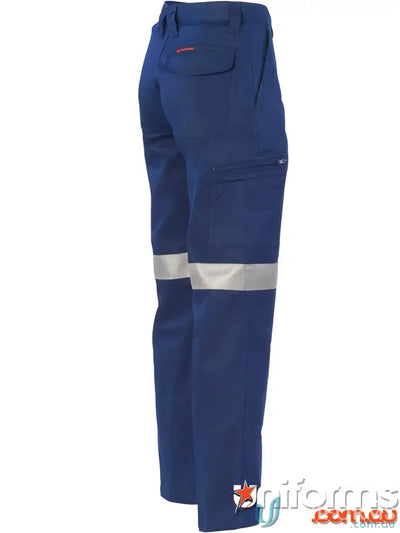Blue Digga Cool Breeze Cargo Taped Pants with reflective stripes for work safety