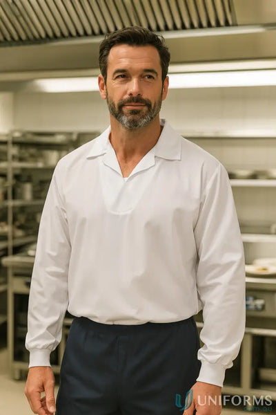 WorkCraft WS3015 Food Industry Jac Shirt Modesty in White
